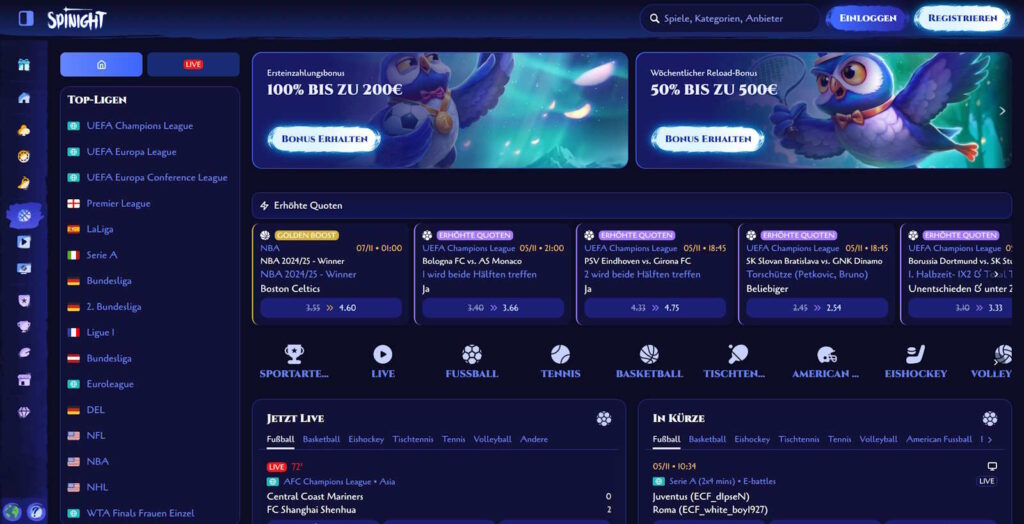 Spinight Casino Wettportal