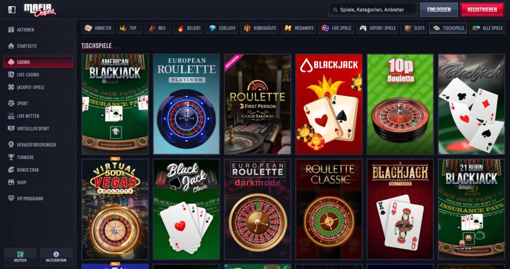 Mafia Casino Tischspiele