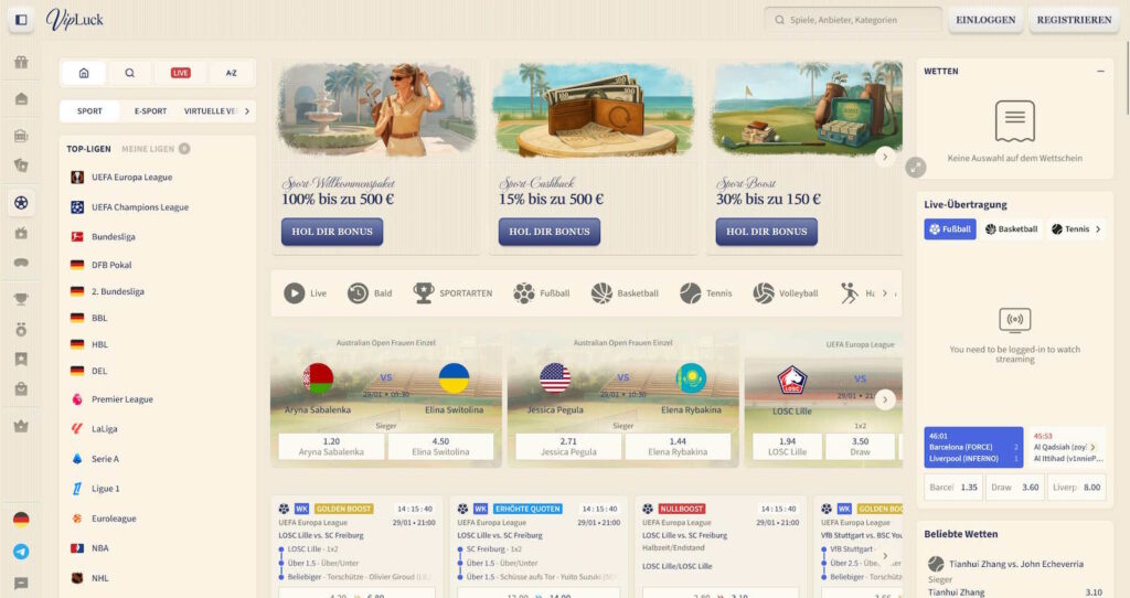 VipLuck Sportwetten