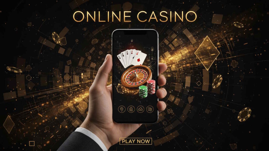 Illegales Glückspiel 28 Ein Mann hält ein Smartphone in der Hand und hat aus einer Online Casinos Liste ausgewählt, welcher Anbieter für ihn am besten passt.